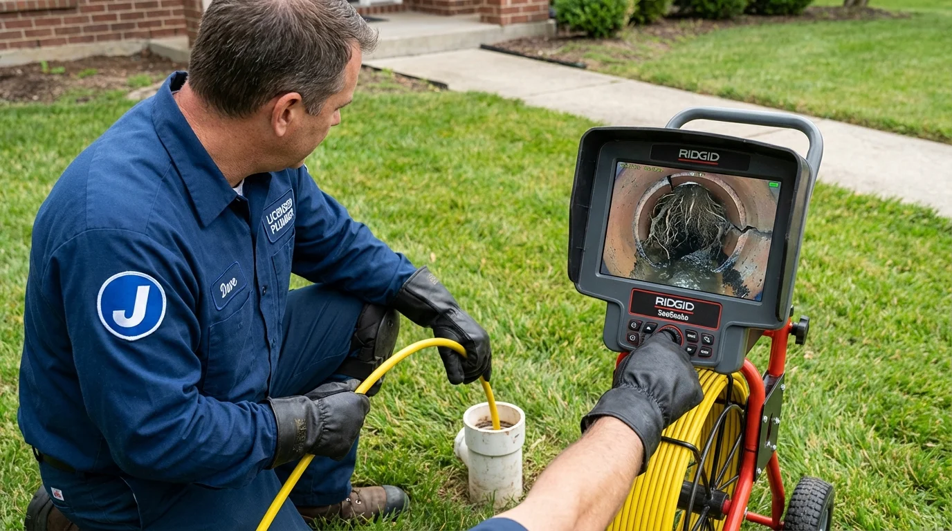 Sewer camera inspection being performed by Johns Plumbing LLC in Slocomb