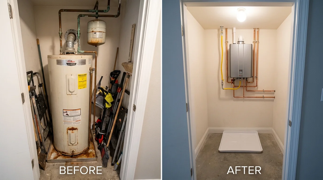 Tank water heater versus wall-mounted tankless unit comparison for Slocomb, AL homeowners