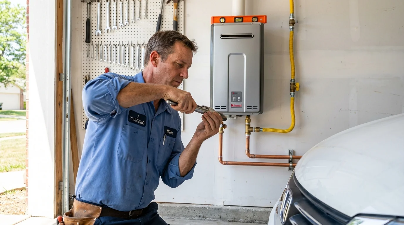 Tankless water heater installation by a Johns Plumbing LLC plumber in Slocomb